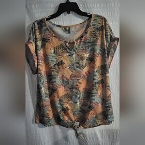 Coral Bay Women's Multicolor Geometric Top Size Large